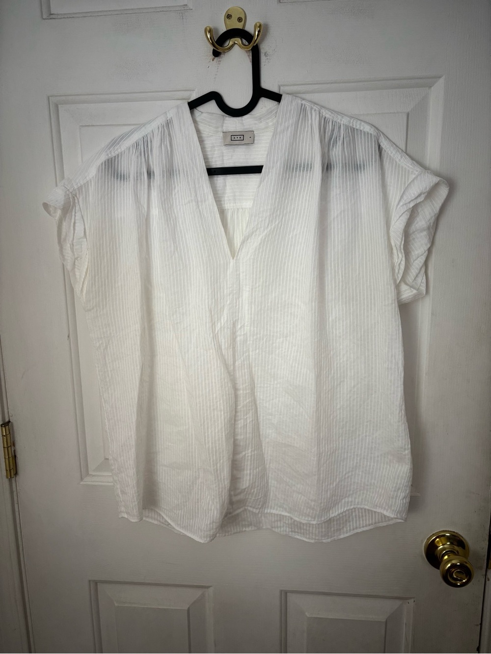 AYR White Button-Down Casual Short-Sleeve Shirt